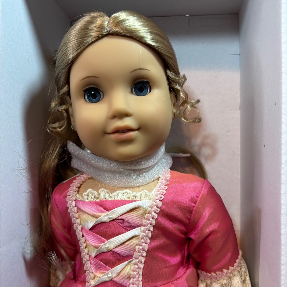 American Girl Doll Elizabeth in Elegant Pink and White Dress - Picture 2 of 13